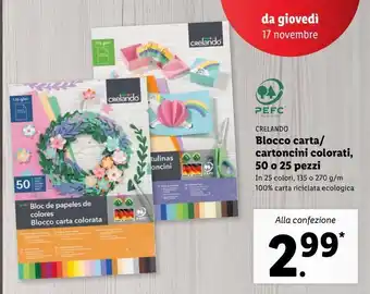 Lidl Blocco carta / cartoncini colorati, 50 o 25 pezzi offerta