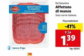 Lidl Affettato di manzo offerta