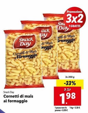 Lidl Cornetti di mais al formaggio offerta