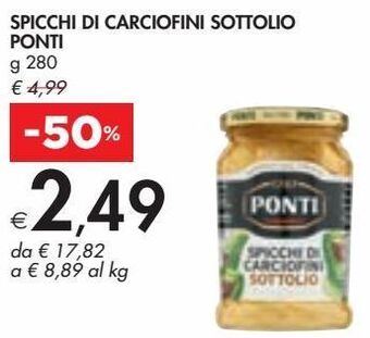 Bennet Spicchi di carciofini sottolio ponti offerta