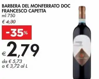 Bennet Barbera del monferrato doc francesco capetta offerta
