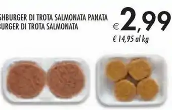 Bennet Mini fishburger di trota salmonata panata o hamburger di trota salmonata offerta
