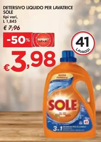 Bennet Detersivo liquido per lavatrice sole offerta