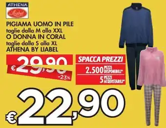 Bennet Pigiama uomo in pile o donna in coral athena by liabel offerta