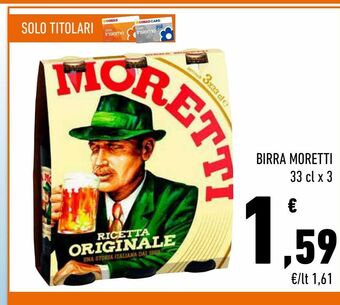 Birra moretti 33 cl x 3