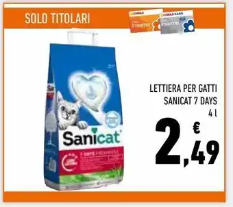 Conad Superstore Lettiera per gatti sanicat 7 days 4 l offerta