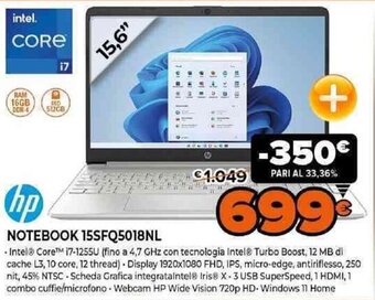 Expert HP Notebook 15SFQ5018NL offerta