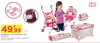 Love Bebe Bambola con Nursery Set