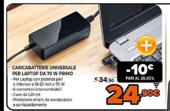 Expert Caricabatterie Universale Per Laptop Da 70 W Primo offerta