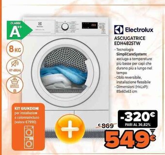 Expert Electrolux Asciugatrice EDH4825TW offerta