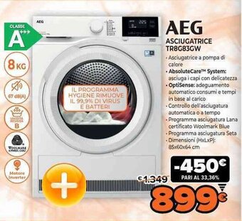 Expert AEG Asciugatrice TR8G83GW offerta
