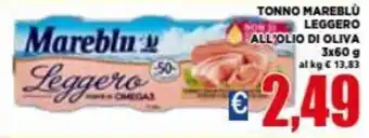 Vivo Supermercati Mareblu Tonno Leggero All'Olio di Oliva 3x60 g offerta