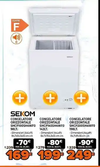 Expert SEKOM Congelatore Orizzontale SHCP100SH4WFQ98Lt. offerta