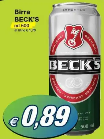 Prix Quality Beck's Birra 500 ml offerta