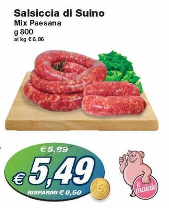 Prix Quality Salsiccia di Suino 800 g offerta