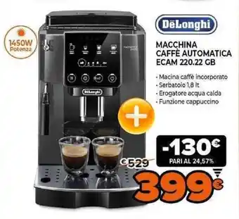 Expert Delonghi Macchina Caffè Automatica ECAM 220 22 GB offerta