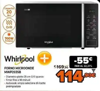 Whirlpool Forno A Microonde MWP203SB