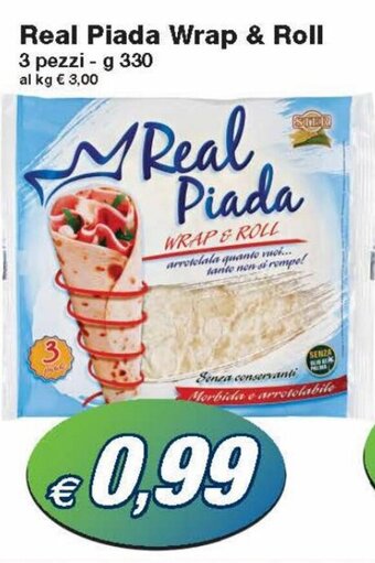 Real Piada Wrap & Roll 3 pezzi - 330 g