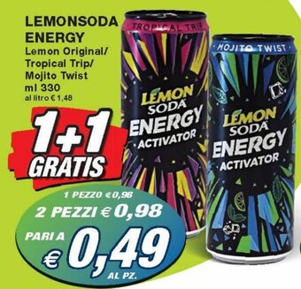 Prix Quality Lemonsoda Energy 330 ml offerta