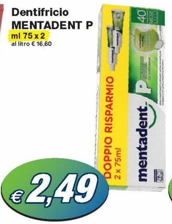 Mentadent P Dentifricio 75 ml x 2
