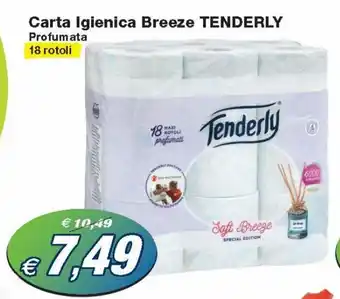 Prix Quality Tenderly Carta Igienica Breeze 18 rotoli offerta