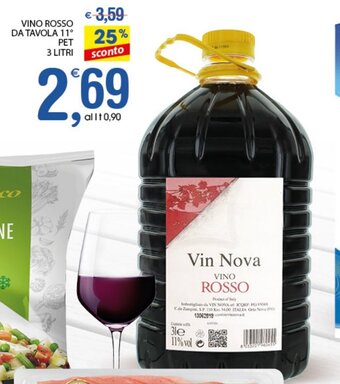 Vino Rosso Da Tavola 11° Pet 3 Litri