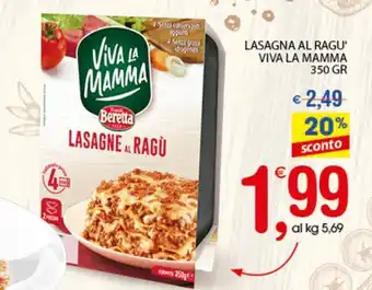 Qui Discount Beretta Viva La Mamma Lasagna Al Ragù 350 gr offerta