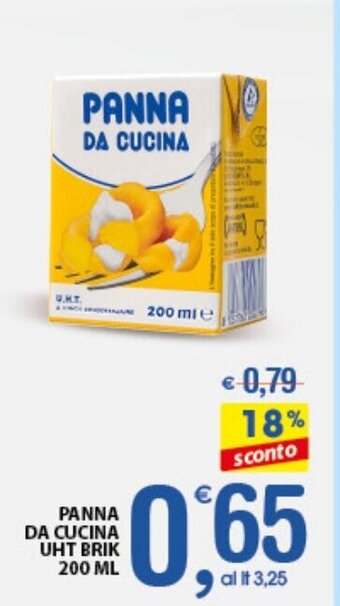 Qui Discount Panna da Cucina Uht Brik 200 ml offerta