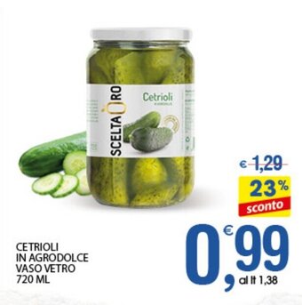 Qui Discount Cetrioli in Agrodolce Vaso Vetro 720 ml offerta