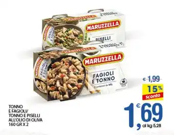 Qui Discount Maruzzella Tonno e Fagioli/Tonno e Piselli All'Olio di Oliva 160 gr x 2 offerta
