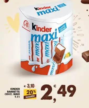Qui Discount Kinder Barrette Ciocc. Maxi T.11 offerta