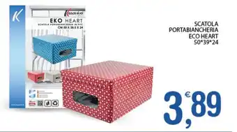 Kasaviva Scatola Portabiancheria Eco Heart 50x39x24