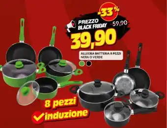 Risparmio Casa Allegra Batteria 8 pezzi nera o verde offerta