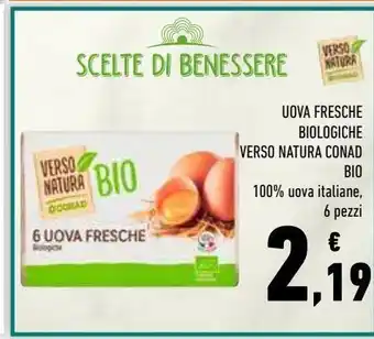 Conad Uova fresche biologiche verso natura conad bio offerta