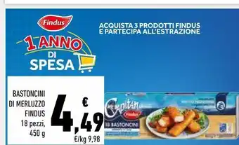 Conad Bastoncini di merluzzo findus offerta