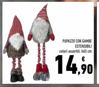 Pupazzo con gambe estensibili h65 cm