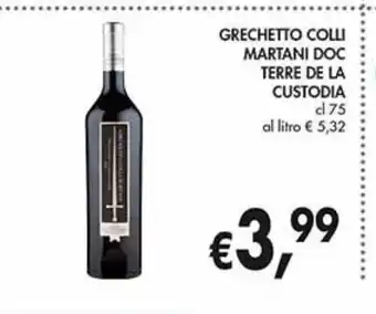 Vino grechetto colli martani doc terre de la custodia