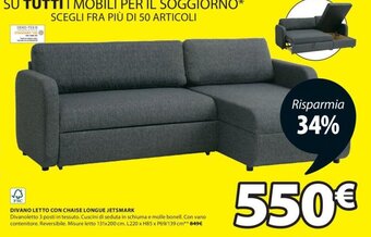 JYSK Divano Letto con Chaise Longue Jetsmark offerta