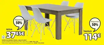 JYSK Tavolo da Pranzo Vedde + Sedia Klarup offerta