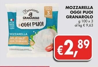 Supermercato Coal Mozzarella oggi puoi granarolo offerta