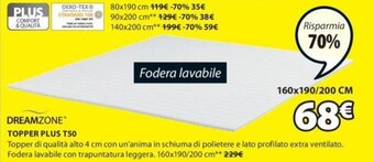 JYSK Dreamzone Topper Plus T50 160x190/200 cm offerta
