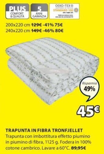 JYSK Trapunta in Fibra Tronfjellet offerta