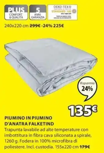 JYSK Piumino in Piumino D'Anatra Falketind offerta