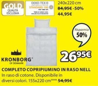 JYSK Kronborg Completo Copripiumino in Raso Nell offerta