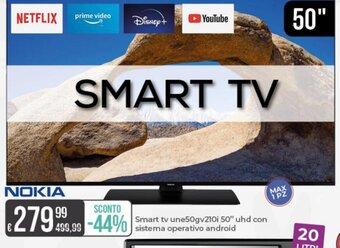 Nokia Smart TV UNE50GV210I 50" UHD con Sistema Operativo Android