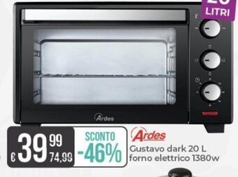 Ardes Gustavo Dark 20 L Forno Elettrico 1380W