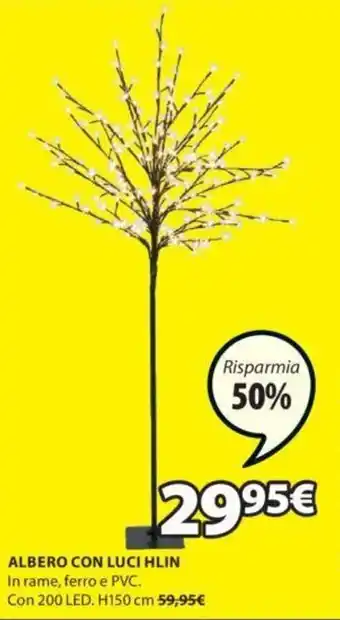 JYSK Albero con Luci Hlin H150 cm offerta