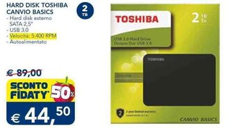 Esselunga Toshiba Hard Disk Canvio Basics offerta