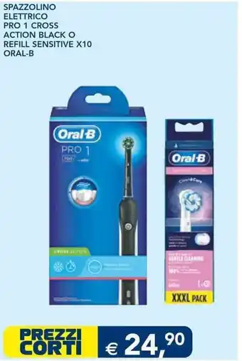 Esselunga Oral-B Spazzolino Elettrico Pro 1 Cross Action Black o Refill Sensitive X10 offerta