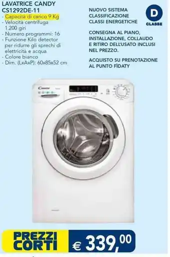 Esselunga Candy Lavatrice CS1292DE-11 offerta
